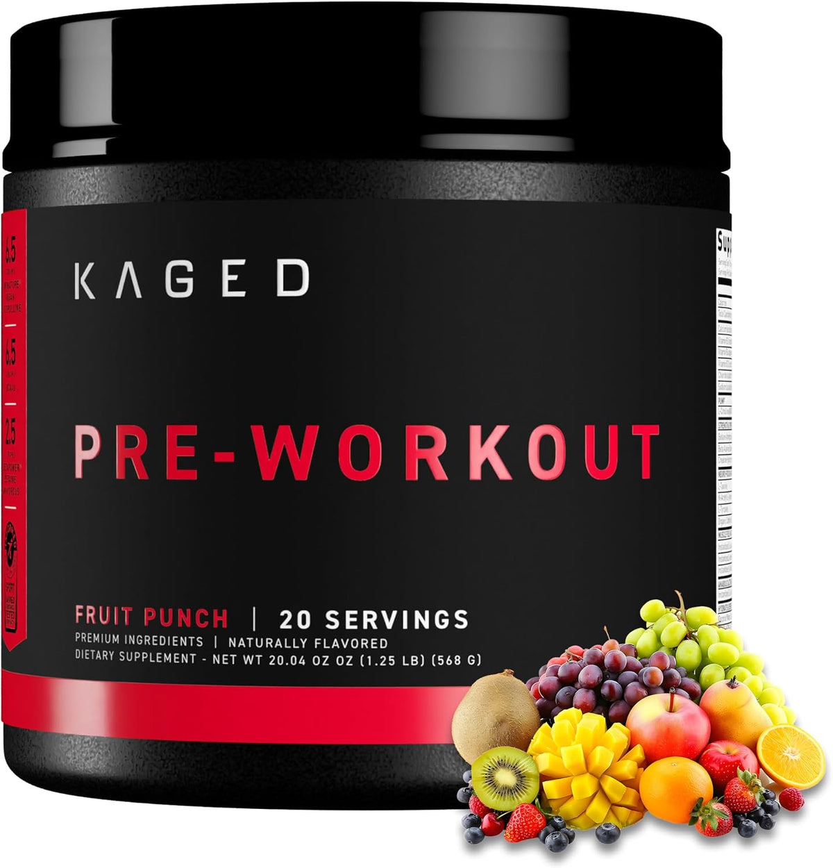 Kaged Original Pre Workout Powder | Fruit Punch | Pre-Workout with Creatine, Beta Alanine, L-Citrulline, BCAAs | 274 mg Caffeine | Pre Supplements for Men & Women | 20 Servings