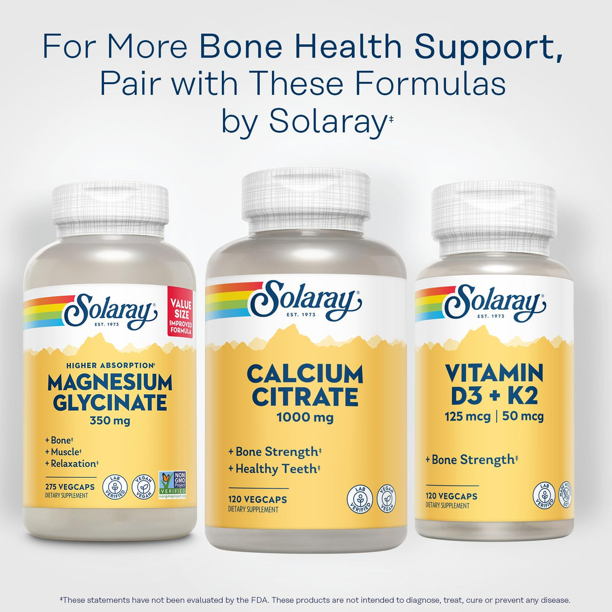 Solaray Calcium Citrate 1000mg - Chelated Calcium Supplement - Supports Bone Strength and Healthy Teeth - Easy to Digest - Vegan - 68 Servings, 275 VegCaps