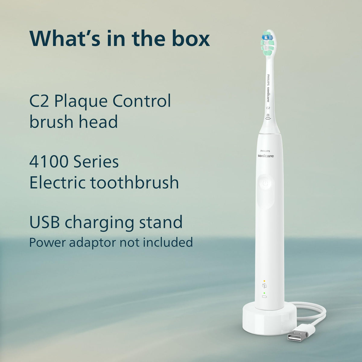 Suplement ​Philips Sonicare 4100 Series Electric Toothbrush - Sonic Toothbrush with Advanced Sonic Technology, Pressure Sensor, Two Intensity Settings, VelvetGlow USA