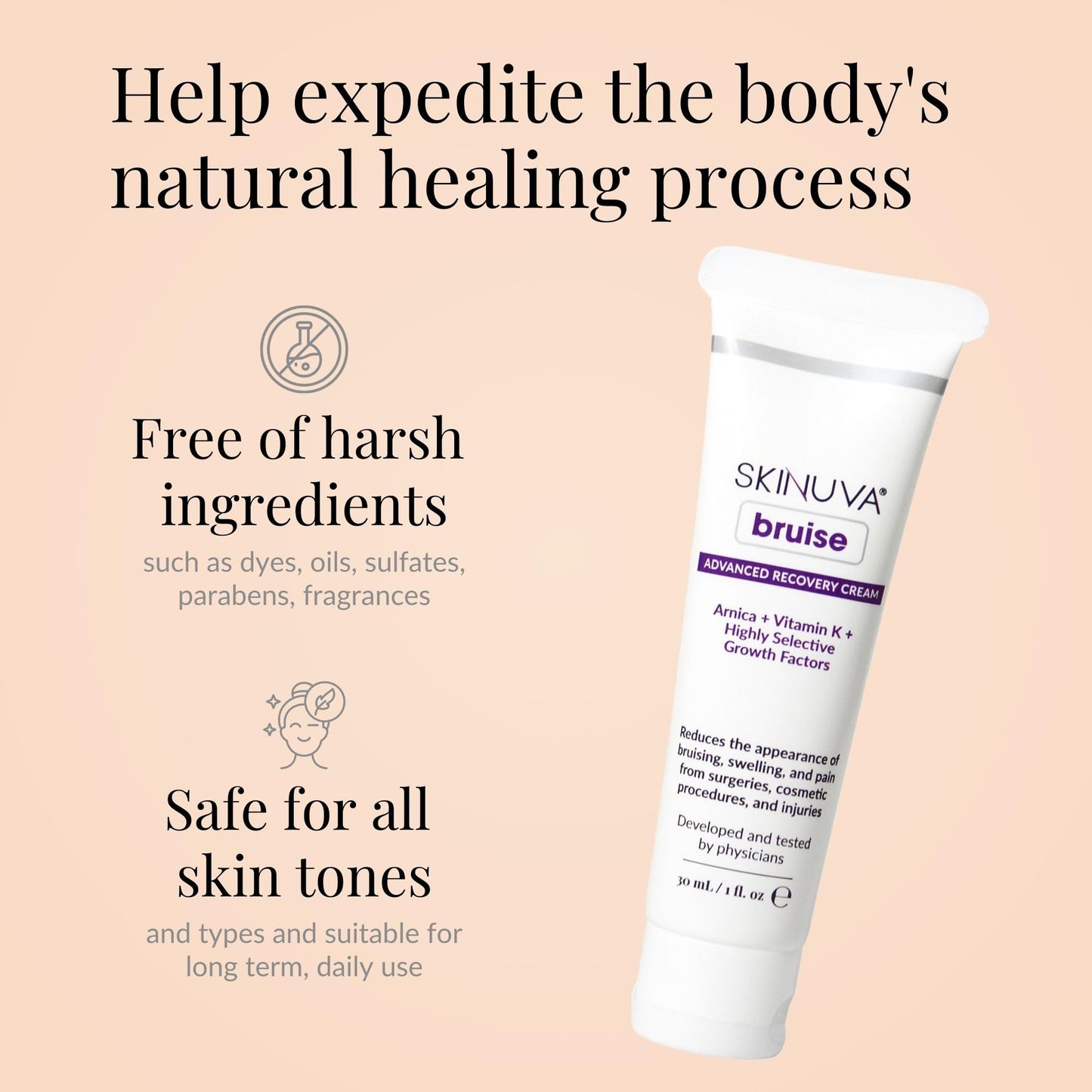 Skinuva® Bruise Advanced Recovery Cream - Topical Bruise Cream Formulated with Growth Factors, Arnica & Vitamin K (1 oz) SkinuvaBuy Supplements Australia
