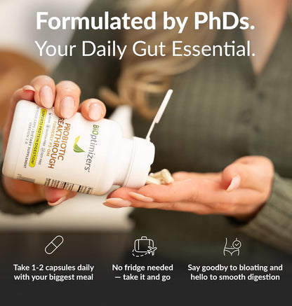 BIOptimizers MassZymes Digestive Enzymes - Probiotic Breakthrough Bundle – Gut Health & Bloating Relief – Prebiotic & Enzyme Support for Digestion, Energy, Health & Recovery – 180 Vegan Capsules