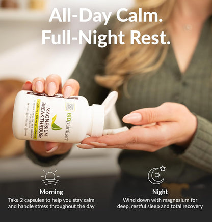 Magnesium Breakthrough Supplement 4.0 - Has 7 Forms of Magnesium: Glycinate, Malate, Citrate, and More - Natural Sleep and Brain Supplement - 90 Capsules