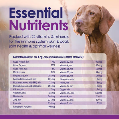 Dog Multivitamin Chewable - 22 in 1 Dog Vitamins and Supplements with Green Lipped Mussel & Omega 3 for Joints, Skin & Coat, Immune System - Senior & Puppy Multivitamin for Dogs - 60 Beef Chews
