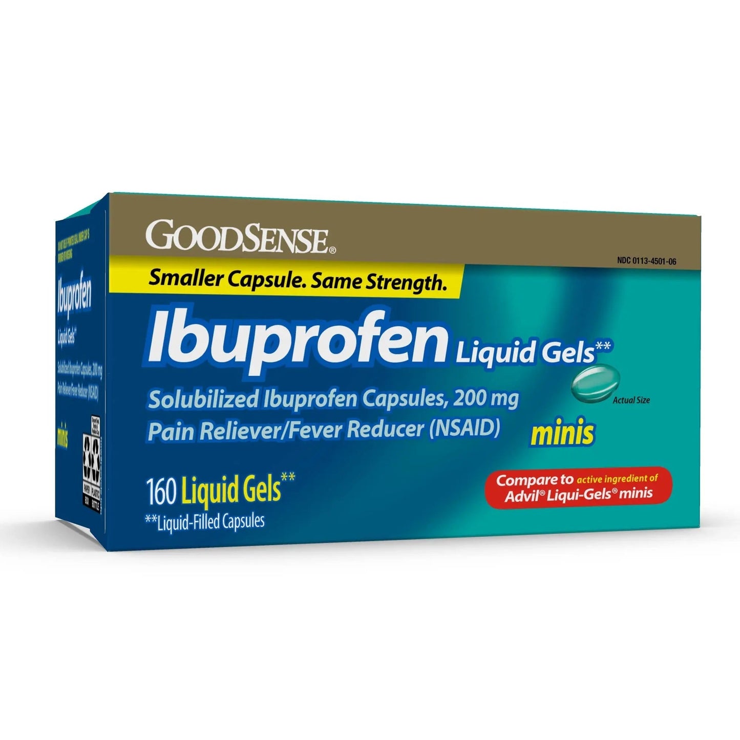 GoodSense Ibuprofen Mini Liquid-Gels, 200 mg, Liquid-Filled Capsules, Pain Reliever and Fever Reducer, 160 Count GoodSenseBuy Supplements Australia