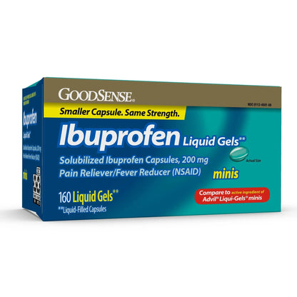 GoodSense Ibuprofen Mini Liquid-Gels, 200 mg, Liquid-Filled Capsules, Pain Reliever and Fever Reducer, 160 Count GoodSenseBuy Supplements Australia