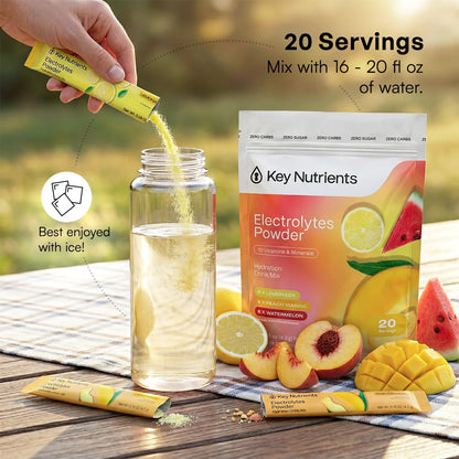 KEY NUTRIENTS Multivitamin Electrolyte Packets, No Sugar Variety Pack, 10Ct