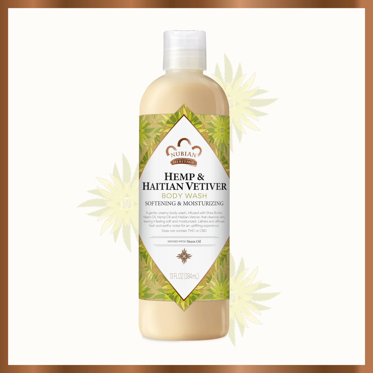 Nubian Heritage Body Wash Goats Milk and Chai Soothing & Hydrating Body Cleanser Made with Fair Trade Shea Butter, 13 oz