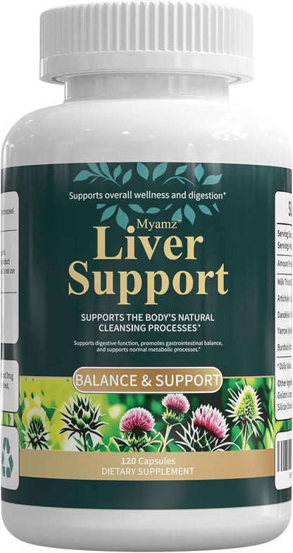 120 Capsules Milk Thistle Liver Cleanse Detox & Repair Supplement -Formulated Happy Liver Support - Liquid Herbal Supplements for Liver Health-Made in USA