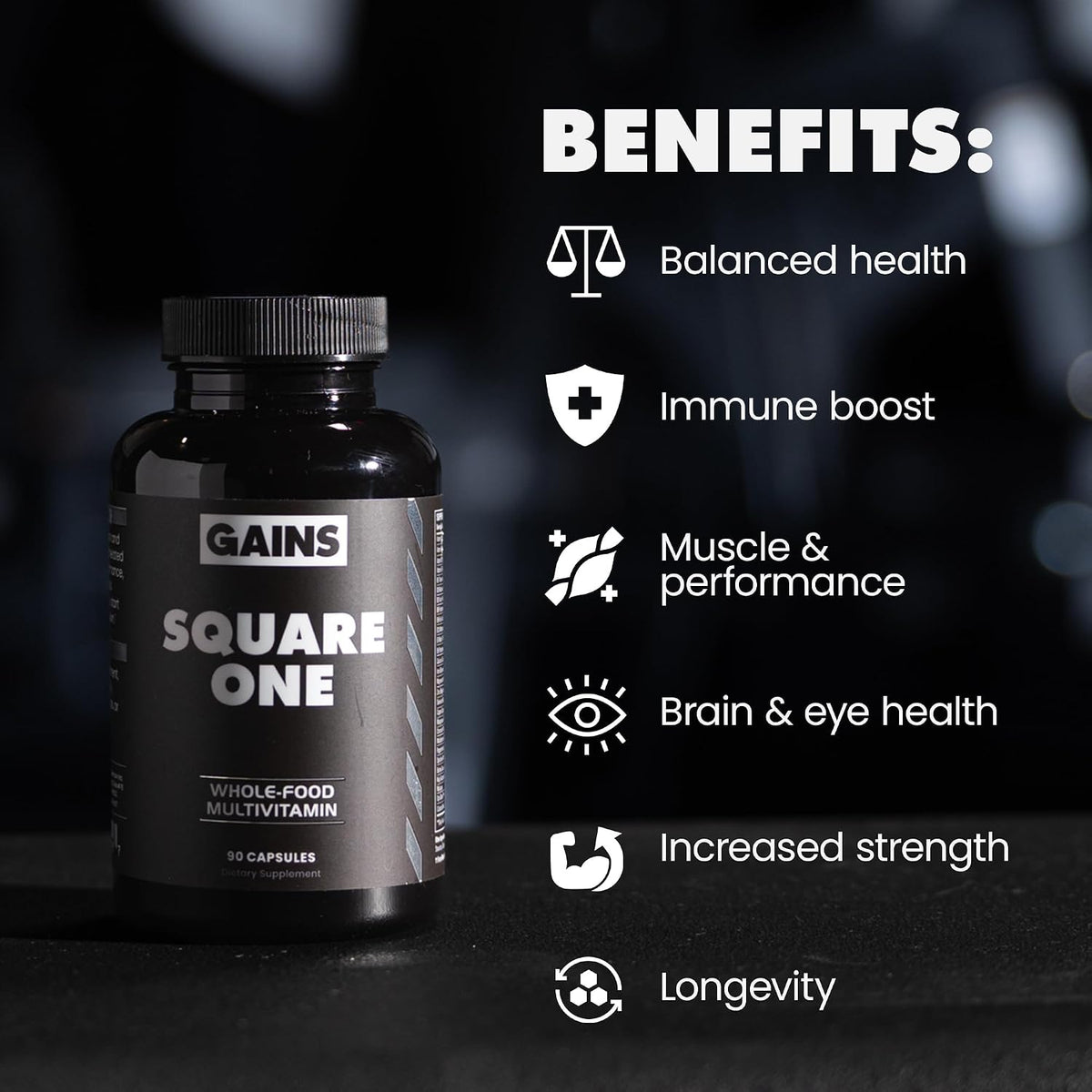 Gains in Bulk Square 1 Multivitamin & Mineral Supplement, 60 Capsules