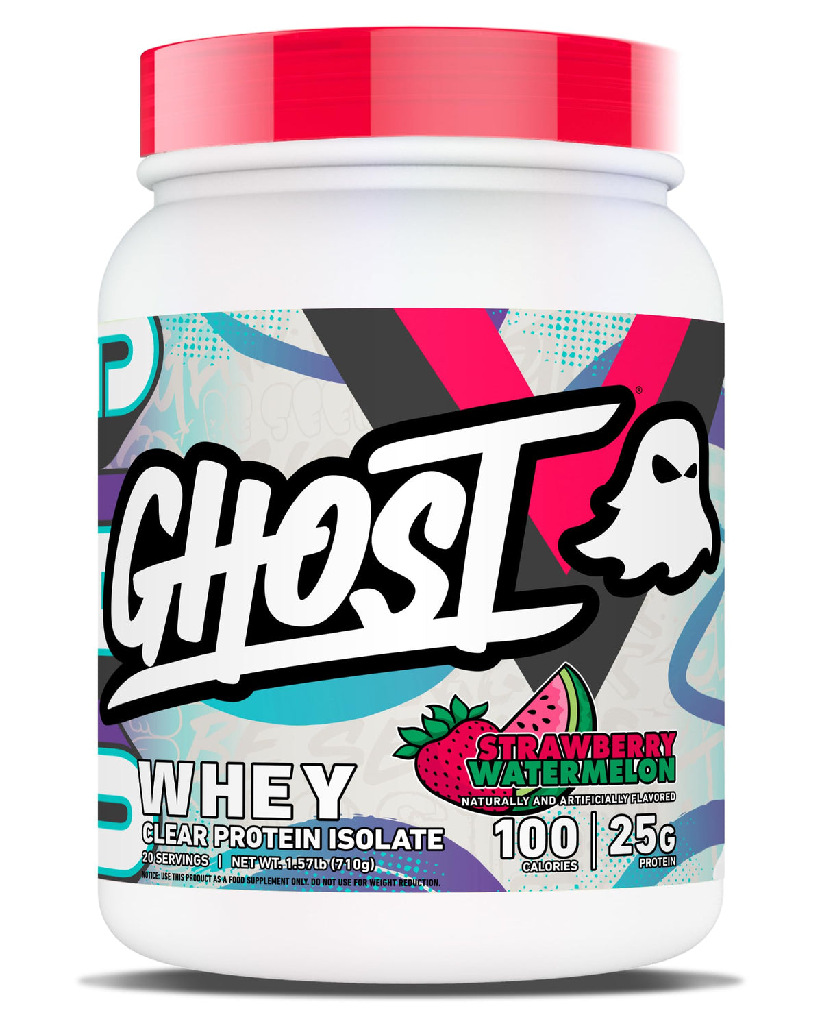 GHOST Clear Whey Isolate Protein Powder, Blue Raspberry - 1.4 LB Tub, 25G of Whey Protein - Post Workout Drink for Muscle Gain & Recovery – Sugar Free, Soy Free & Zero Fat, 20 Servings