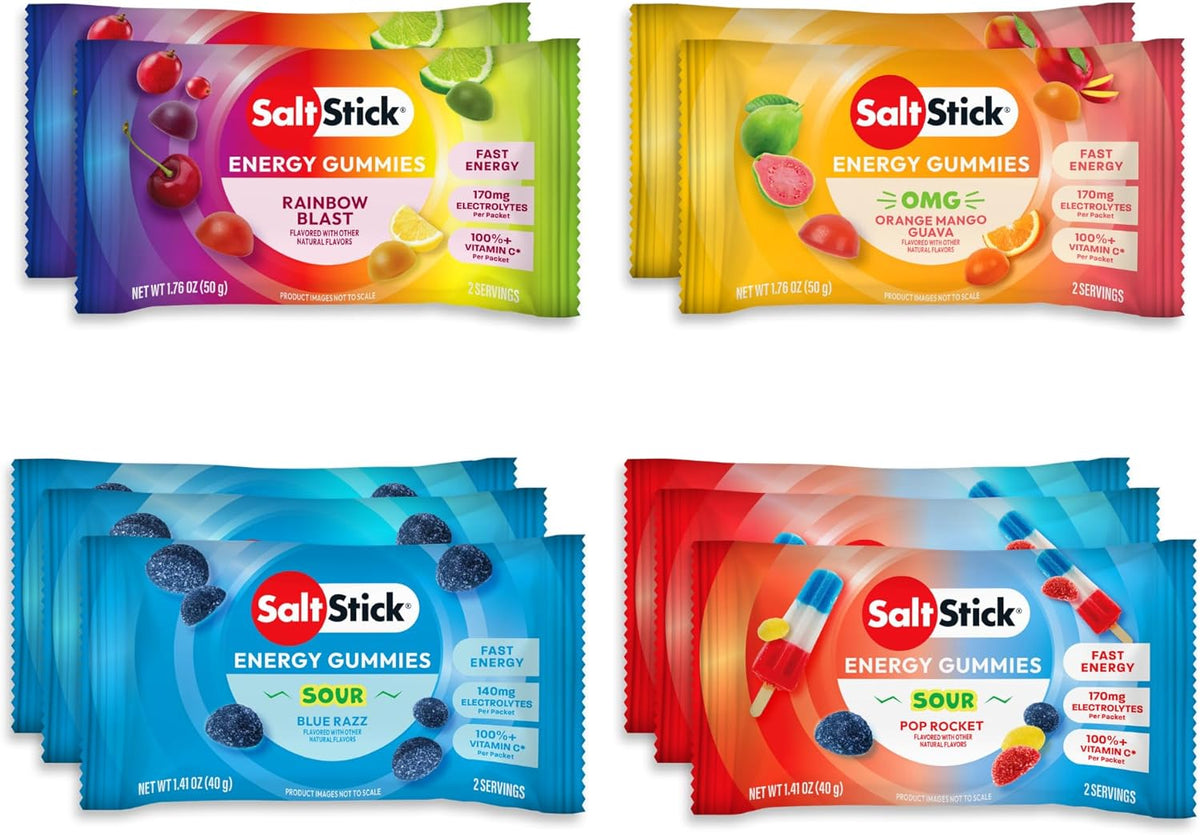 SaltStick Energy Chews Energy Gummies Variety Pack 10 Bags/ 20 Servings