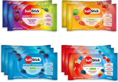 SaltStick Energy Chews Energy Gummies Variety Pack 10 Bags/ 20 Servings