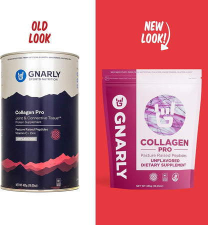 Gnarly Nutrition Collagen Peptides – Gnarly Collagen Pro with Vitamin C, Zinc & Copper – NSF Sport Certified, Protein Synthesis Vitamin Powder – Unflavored, 16.05 oz (30 Servings)