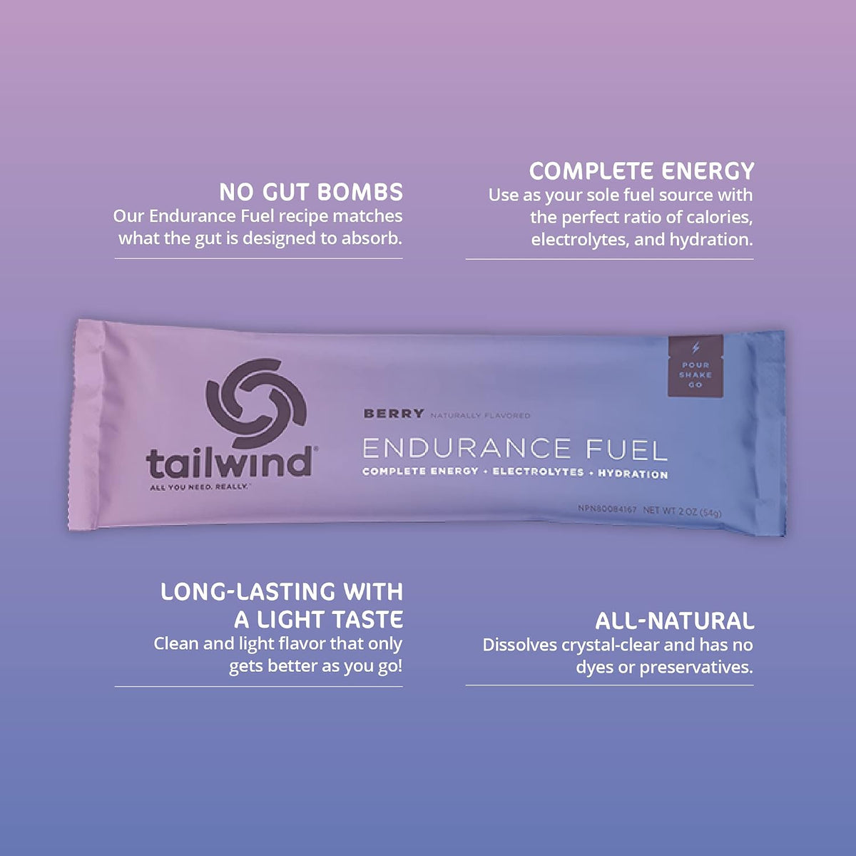 Tailwind Nutrition Endurance Fuel, Berry, 12 Servings