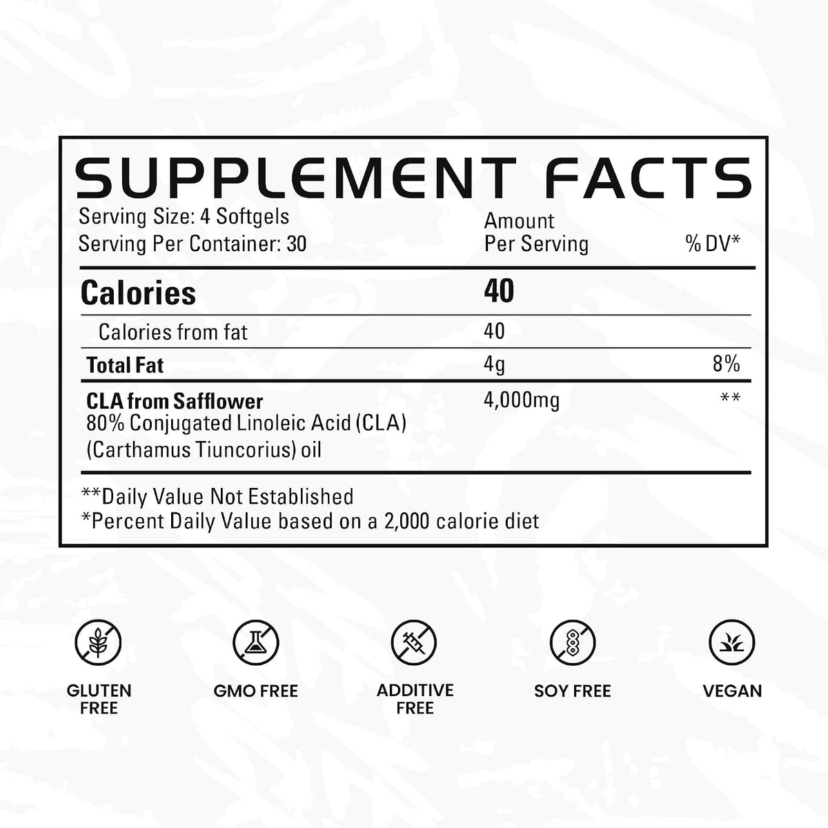 Gains in Bulk Clear Cut CLA 1000mg, 30 Servings