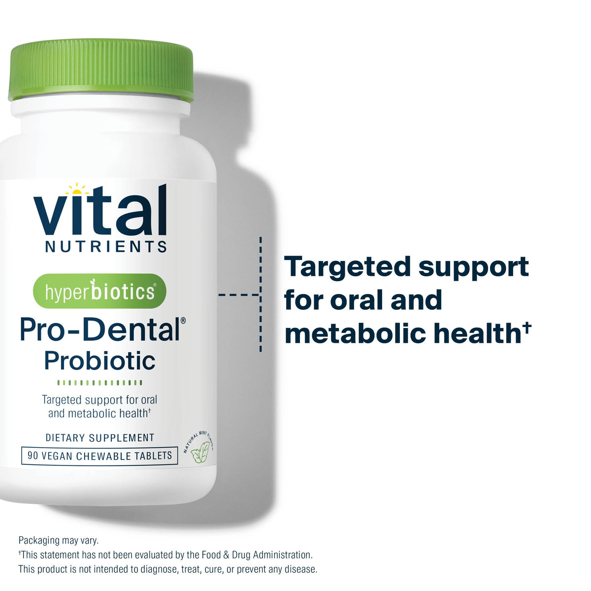 Hyperbiotics Vital Nutrients Pro Dental Probiotic | Clinically Studied BLIS K12 and M18 | Oral Probiotics for Bad Breath Treatment for Adults | Oral Health for Teeth and Gums | 45 Mint Tablets