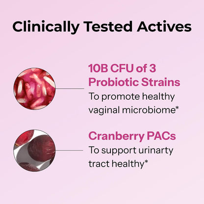 HUM Private Party Vaginal Probiotic, pH Balance & Urinary Health, 30 Count