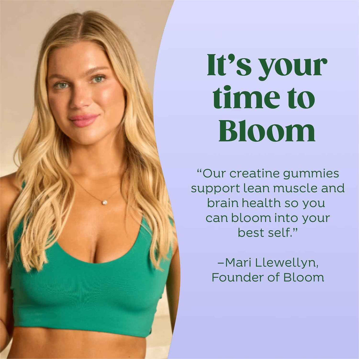 Bloom Creatine Monohydrate Gummies, 5g Per Serving, Sugar Free Creatine Gummy for Workout, Strength, Cognitive Health & Lean Muscle Support, Gluten Free & Non GMO,