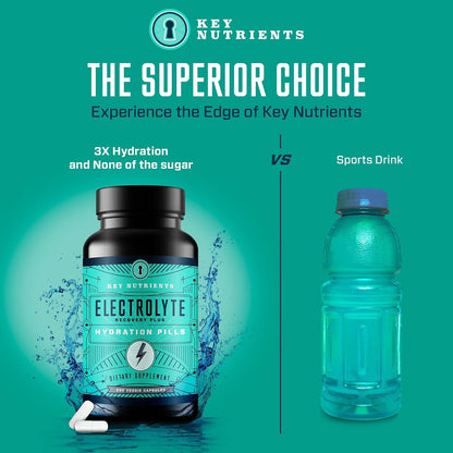 KEY NUTRIENTS Hydration & Energy Electrolyte Bundle – Electrolyte Tablets & Tropical Peach Mango Multivitamin Powder, Sugar-Free