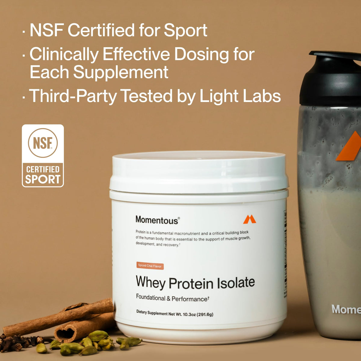 Momentous Essential Grass-Fed Whey Protein Powder - 20 g Whey Isolate Protein - NSF Certified for Sport - Gluten-Free - 25 Servings for Essential Everyday Use - Vanilla - Package May Vary