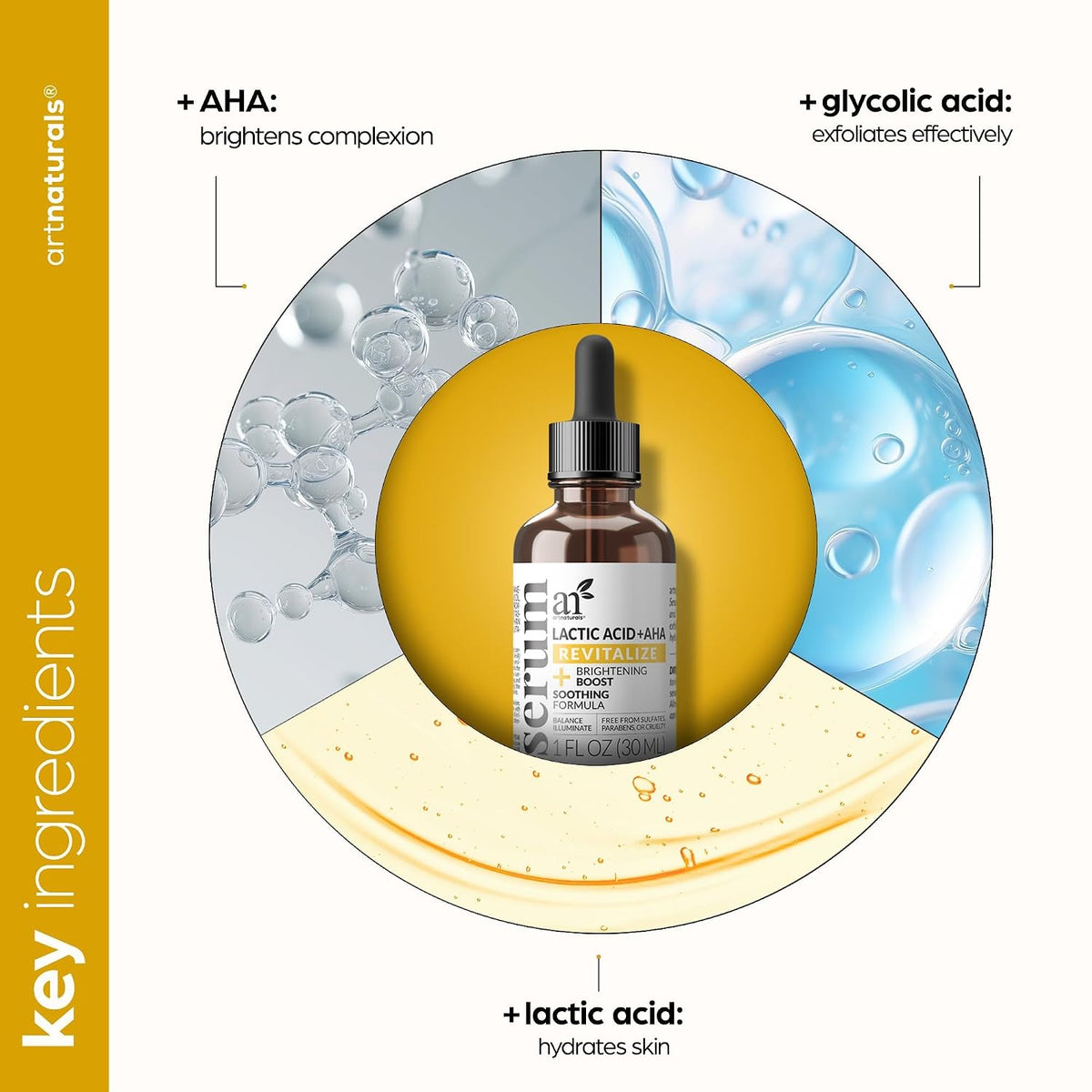 ArtNaturals Lactic Acid Face Serum, 1 oz