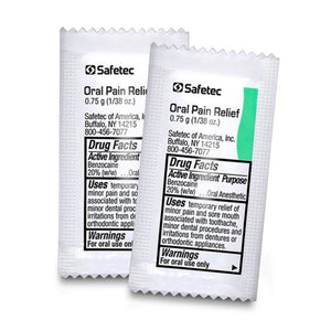 Safetec Oral Pain Relief, .75 g Packets, Box of 144 SafetecBuy Supplements Australia