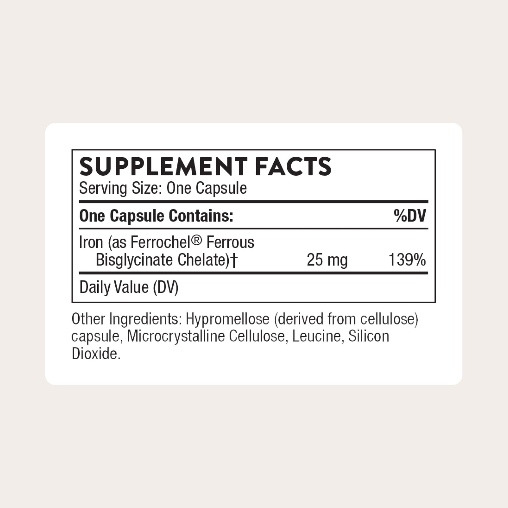 THORNE - Iron Bisglycinate - 25 mg Iron Supplement for Enhanced Absorption Without Gastrointestinal Side Effects* - NSF Certified for Sport - Gluten-Free - 60 Servings THORNE buy supplements Au