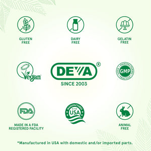 DEVA Vegan Iron-Free Multivitamin & Mineral Supplement, Green Food Blend, Spirulina, Chlorella, Ashwagandha, Broccoli, 90 Coated Tablets DEVABuy Supplements Australia