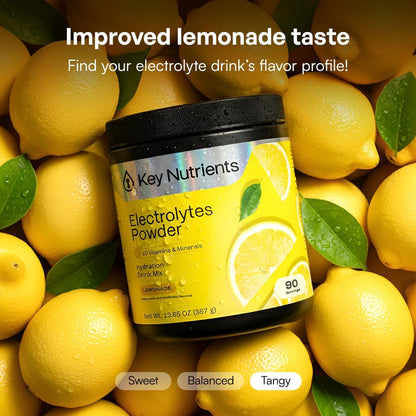 KEY NUTRIENTS Electrolytes Powder Lemonade 90 Servings + Peach Mango 90 Servings