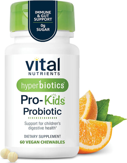 Hyperbiotics Vital Nutrients Children’s Health Bundle – ENT Formula with BLIS (45 Sugar-Free Strawberry-Vanilla Chewables) & Daily Digestive Support (60 Sugar-Free Orange Tablets) for Gut & Immune Wel