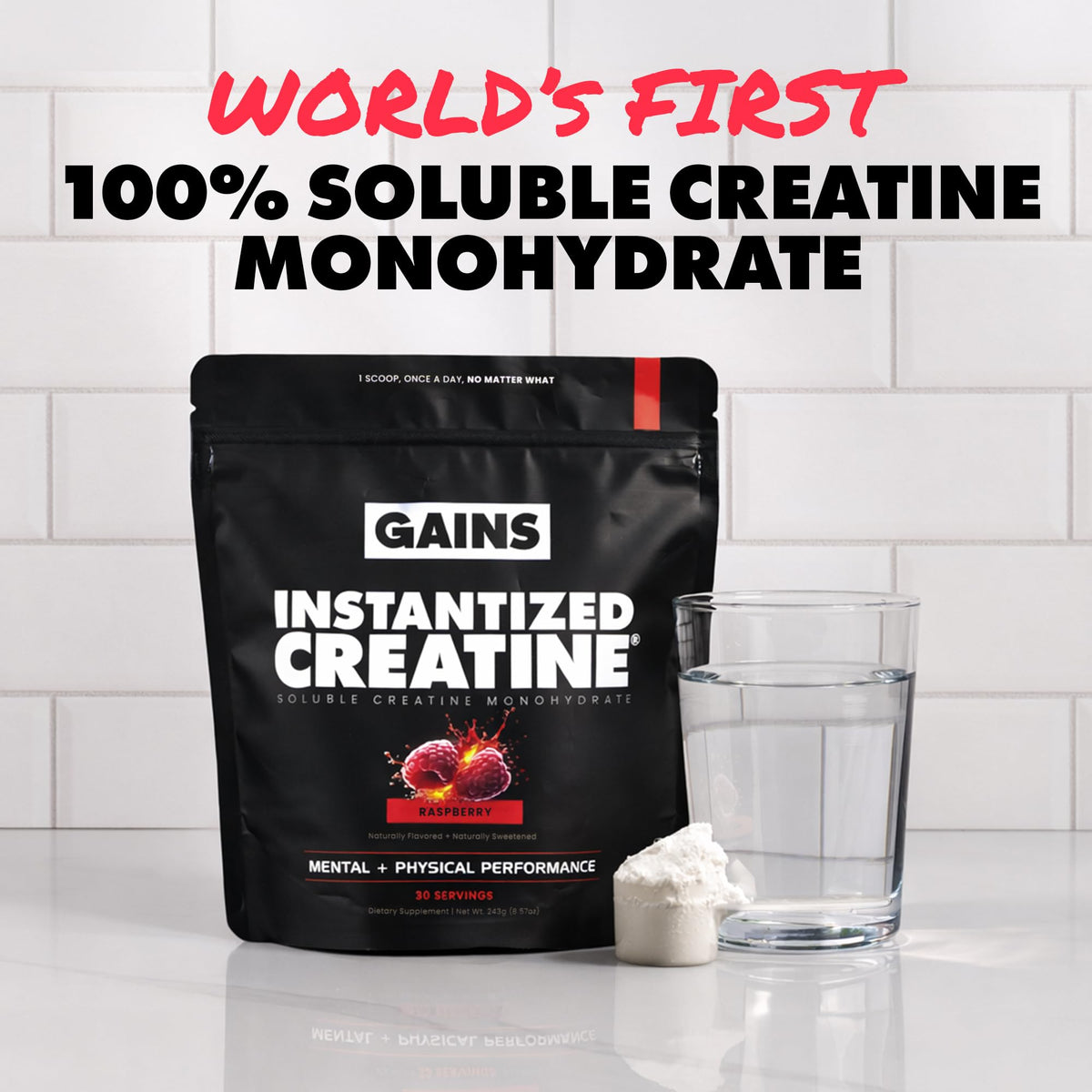 Gains in Bulk Instantized Creatine Monohydrate, Unflavored, 100 Servings