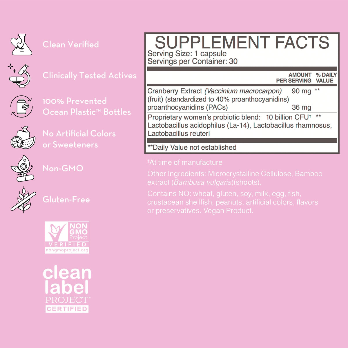 HUM Private Party Vaginal Probiotic, pH Balance & Urinary Health, 30 Count