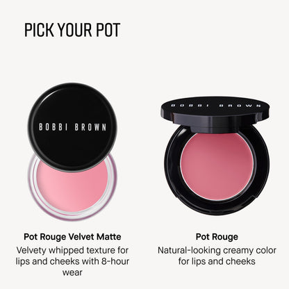 Bobbi Brown Pot Rouge | Multi-Use Cream Blush and Lip Tint | Dewy, Natural-Looking Flush for Cheeks and Lips | Mirrored Compact Travel-Size Face Makeup Blusher, Velvet Plum, 0.13 Ounce