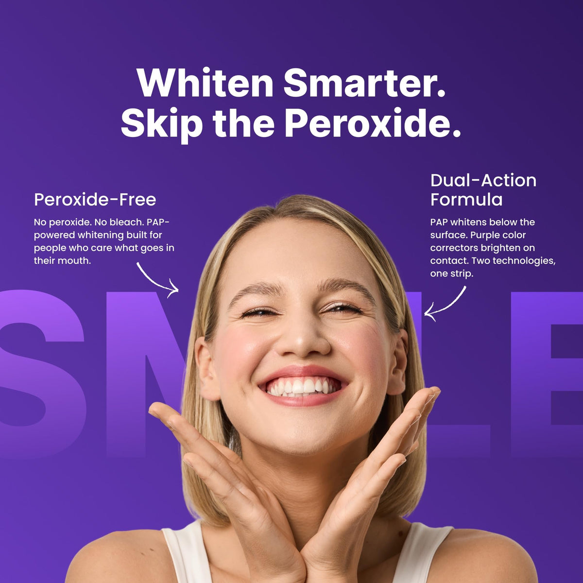 Suplement ​DRDENT Purple Teeth Whitening Strips 21 Treatments - Safe for Enamel - Non Sensitive Teeth Whitening - VelvetGlow USA