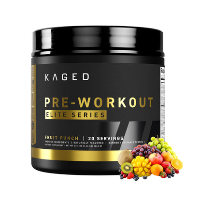 Kaged Pre Workout Elite Powder | Strawberry Lemonade | Pre-Workout with Creatine, Beta Alanine, L-Citrulline, Natural Caffeine | 20 Servings