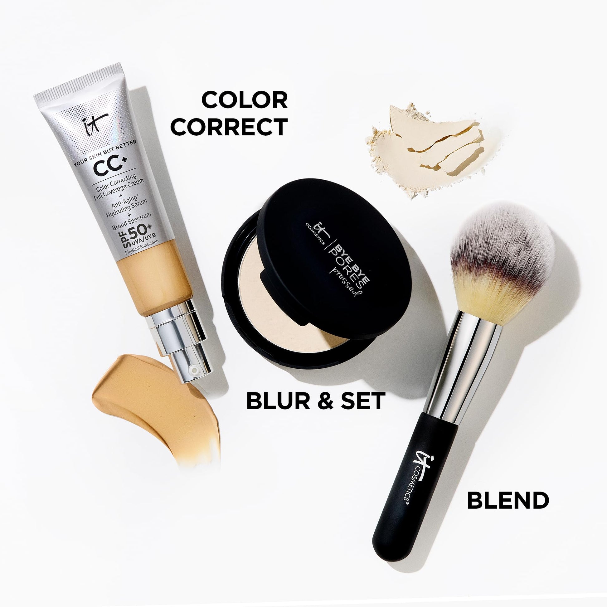 IT Cosmetics Bye Bye Pores Pressed Finishing Powder - Universal Translucent Shade - Contains Anti-Aging Peptides, Hydrolyzed Collagen & Antioxidants - 0.31 oz IT CosmeticsBuy Supplements Australia
