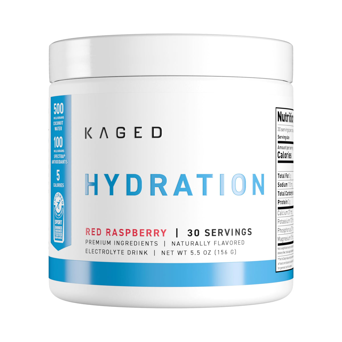 Kaged Sugar Free Hydration | 5 Key Electrolytes | Coconut Water | Tastes Amazing | 60 Servings