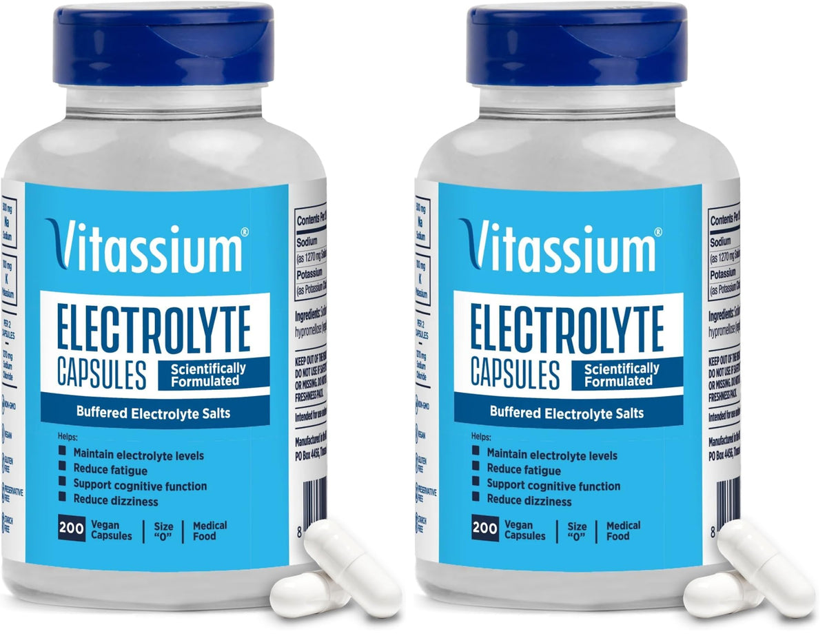 Vitassium Electrolytes Salt Pills for POTS Scientifically Formulated 100ct