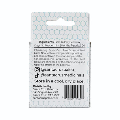 Santa Cruz Paleo Grass Fed Beef Tallow & Beeswax Lip Balm, 1 Pack, Beef Tallow for Skin Care Moisturizer, Hypoallergenic for Sensitive Skin, Long Lasting & Vitamin Rich, Unflavored