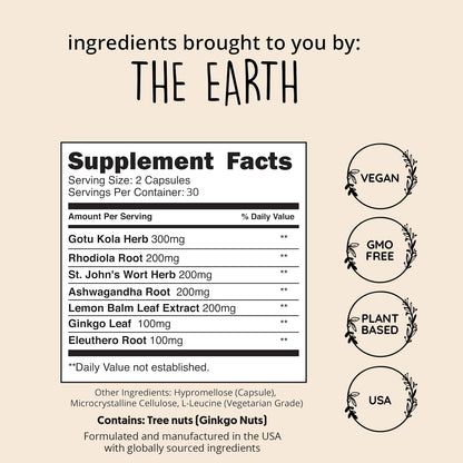Joy-Filled Mood Support Supplement + St. John's Wort, Plant-Based, 60 Ct