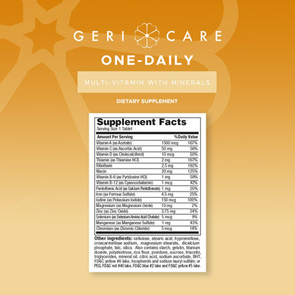 One-Daily Multivitamins with Minerals for Men & Women (100 Tablets) by GeriCare| High-Potency Multi-Vitamin & Multimineral Dietary Supplement for Immunity, Energy| Complete Daily Nutritional Support GeriCareBuy Supplements Australia