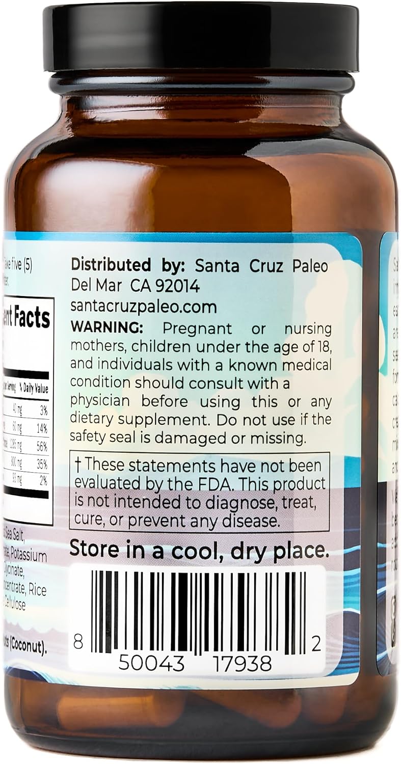 Santa Cruz Paleo Electrolyte Capsules for Hydration Support, Zero Sugar, Keto Friendly Magnesium Potassium Sodium Calcium Supplement, Paleo & Gluten Free, Travel Essentials, 150 Capsules