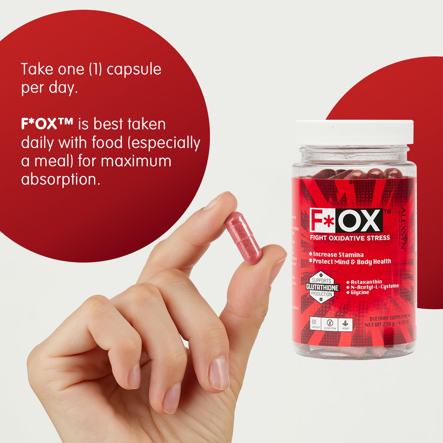 Alexsyn Antioxidant Support Formula – Concentrated Vegan & Gluten-Free Capsules – Helps Defend Against Oxidative Stress and Maintain Daily Vitality – 60 Capsules AlexsynBuy Supplements Australia