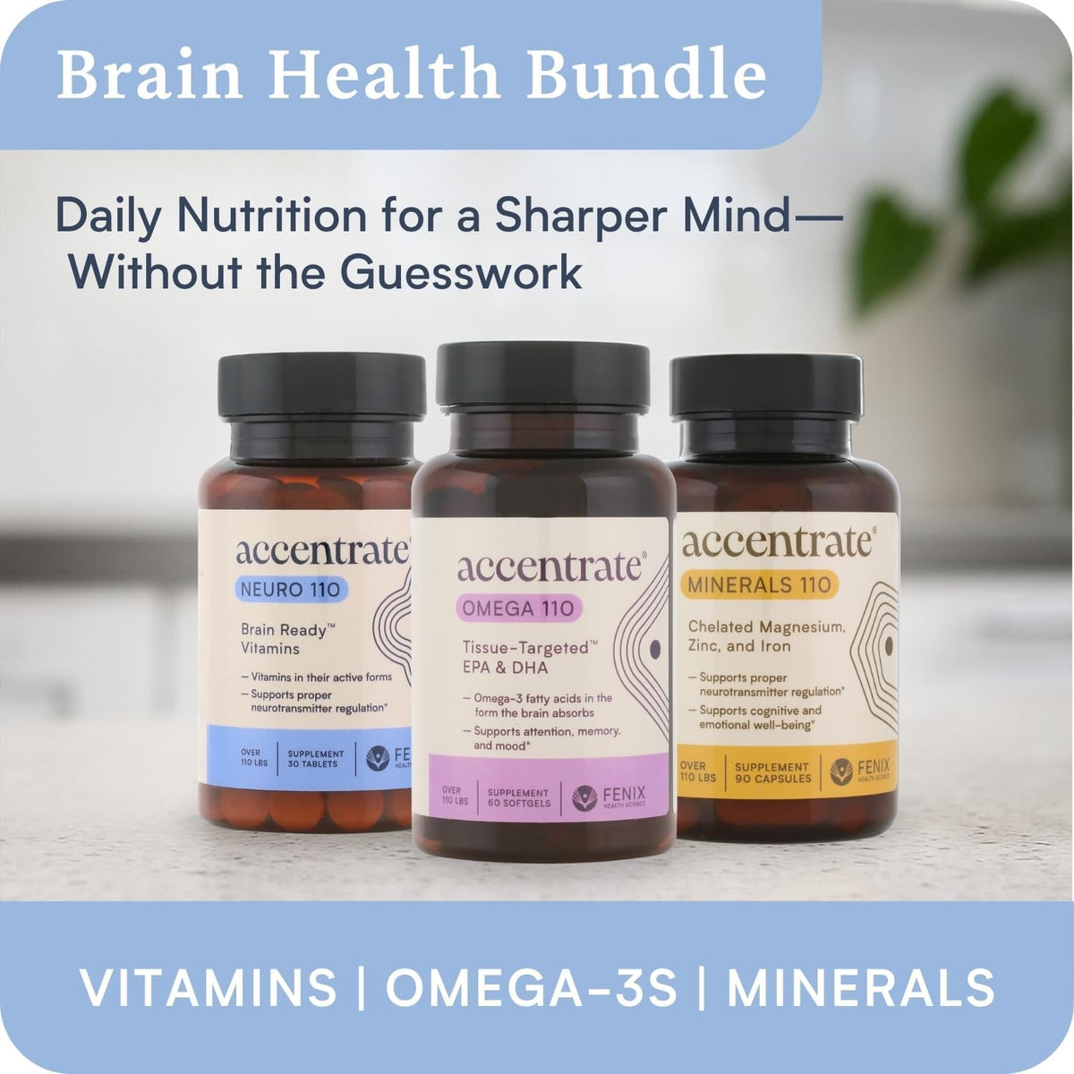 Accentrate Neuro - Brain Health, Methylated Vitamin B Complex, MTHFR | Every B vitamin already in its active form, so your body does not have to convert it first. Supports focus and mood.