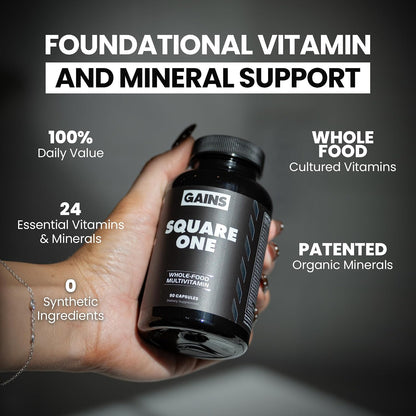 Gains in Bulk Square 1 Multivitamin & Mineral Supplement, 60 Capsules