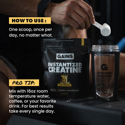 Gains in Bulk Instantized Creatine Monohydrate, Unflavored, 100 Servings