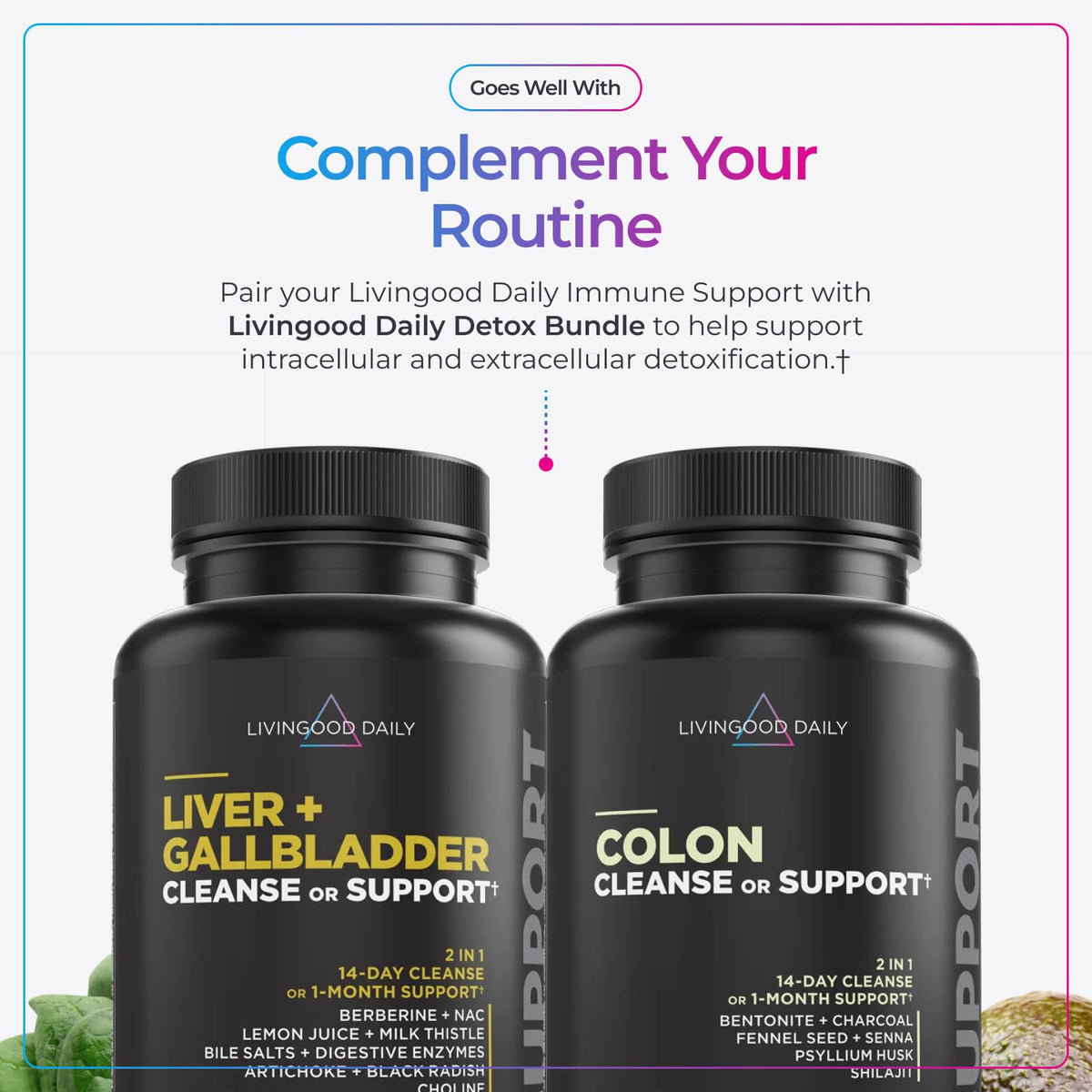 Livingood Daily Immune Support Supplement, 4-in-1 Formula with Oregano Oil, Monolaurin, L Lysine & Quercetin, Gut & Digestive Health, Gluten Free, Vegan, Non GMO, Allergen Free, 120 Capsules