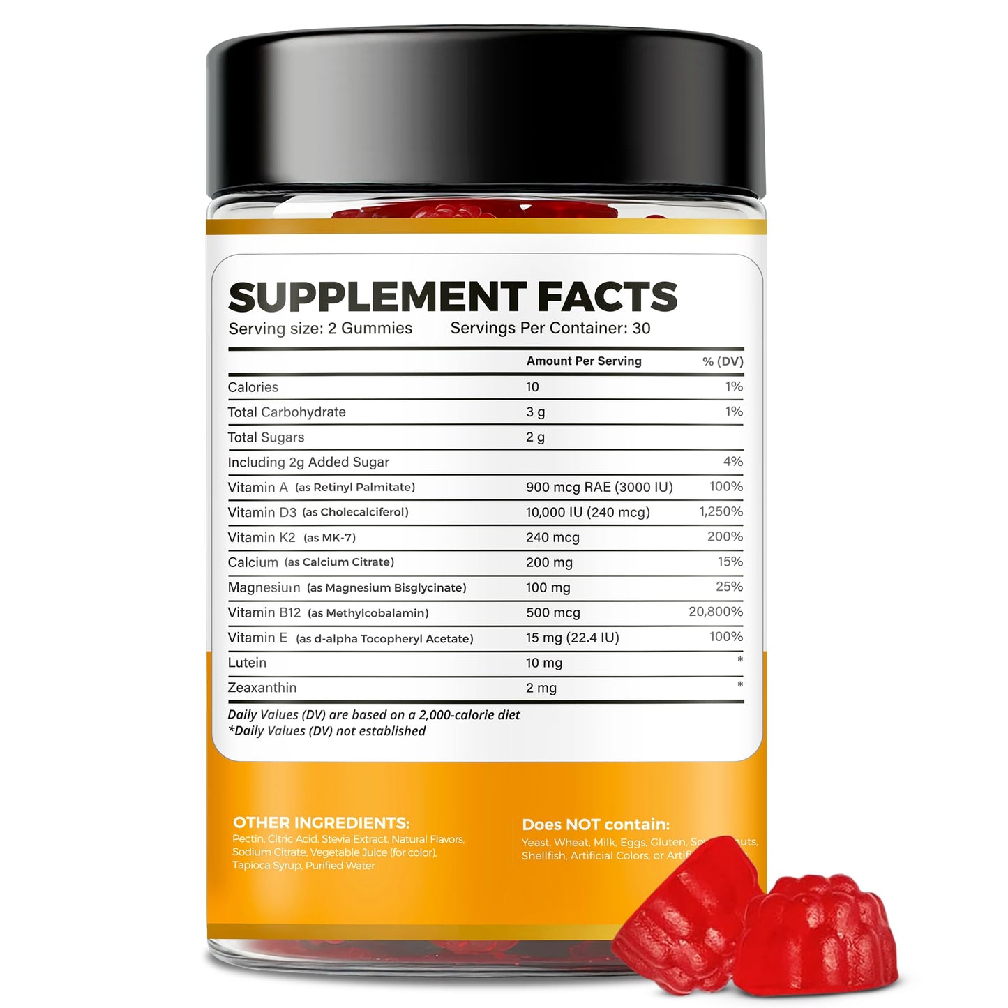 WELVIUM Vitamin D3 K2 Gummies 10000 IU with Magnesium Glycinate, Calcium, B12, K2 MK-7, Vitamins A, E, Lutein, Zeaxanthin - ADK Chewable Supplement for Bone, Eye, Immune Support - D3K2 Gummies WELVIUMBuy Supplements Australia