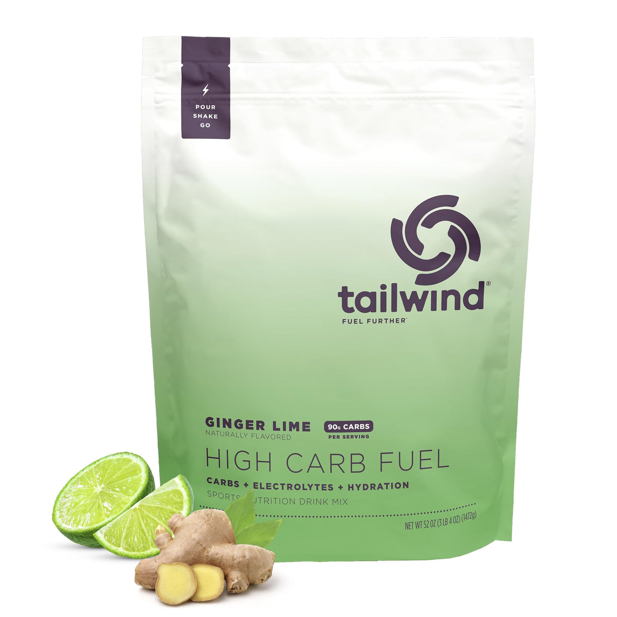 Tailwind Nutrition High Carb Fuel, Energy Drink Powder with Electrolytes, Free of Soy, Dairy, and Gluten, Vegan-Friendly, Lemonade, 16-Serving Pack
