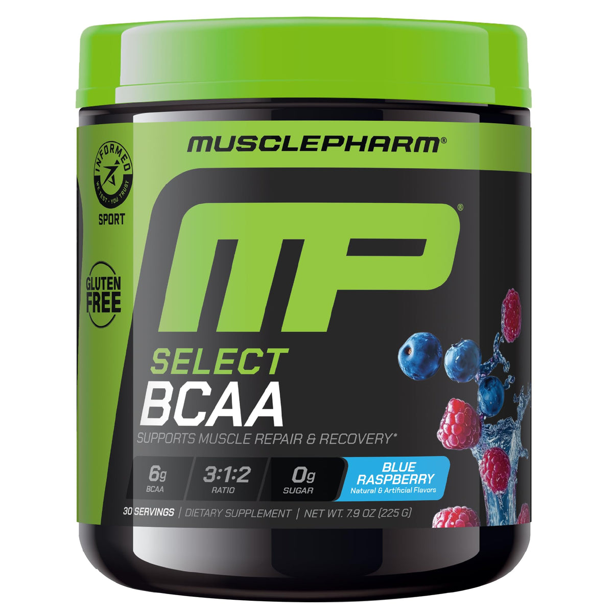 MusclePharm Essentials BCAA Powder, Pre & Post Workout Recovery Drink, Supports Muscle Recovery & Energy, Essential Amino Acids, 30 Serv, Fruit Punch